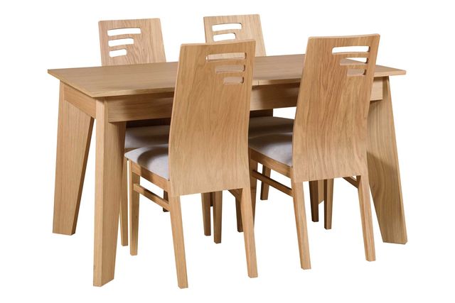 Stół + krzesła dębowe tapicerowane lite drewno JNP NOWAK
