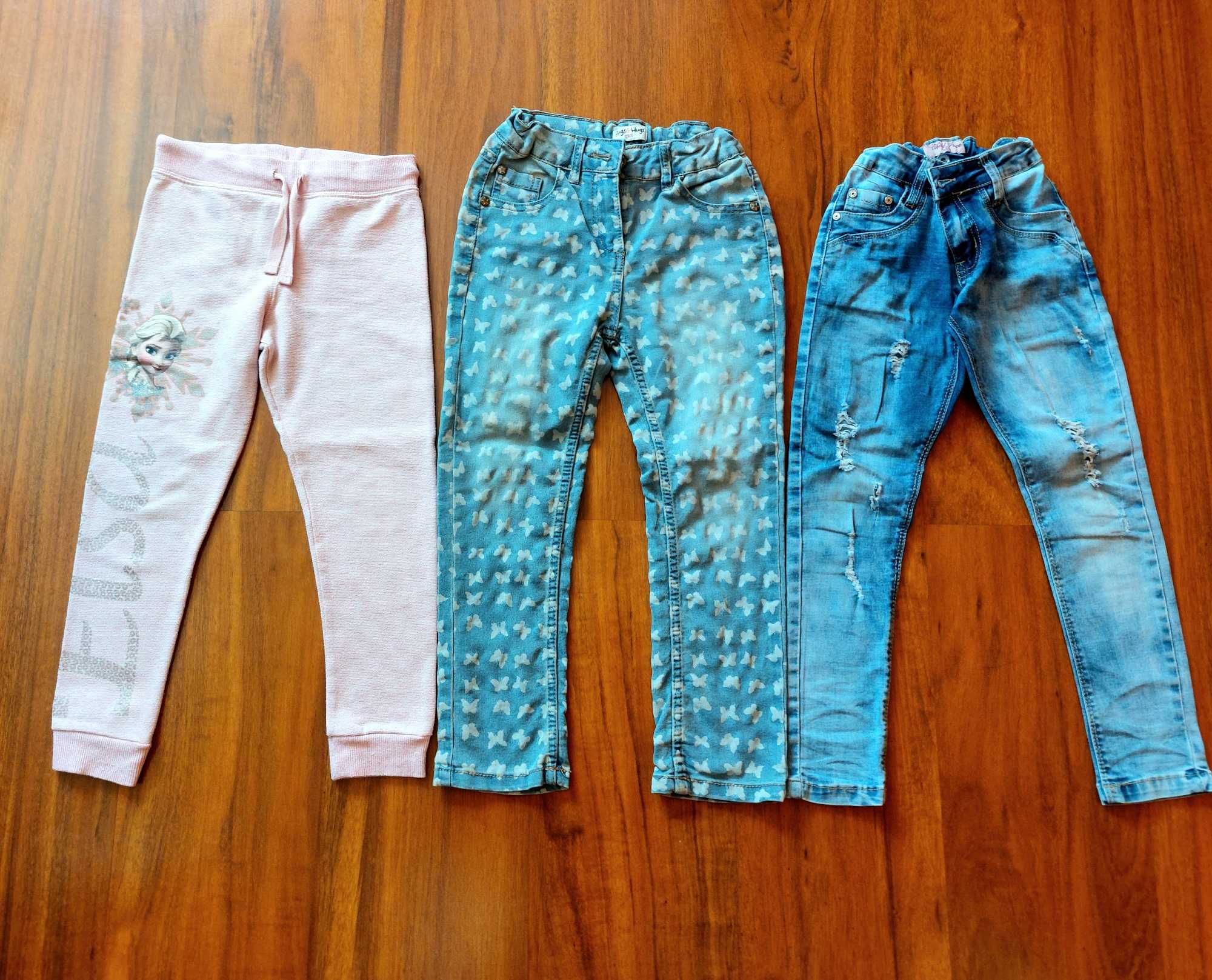 Zestaw spodni dla dziewczynki jeansy i dresy Elsa 110/116