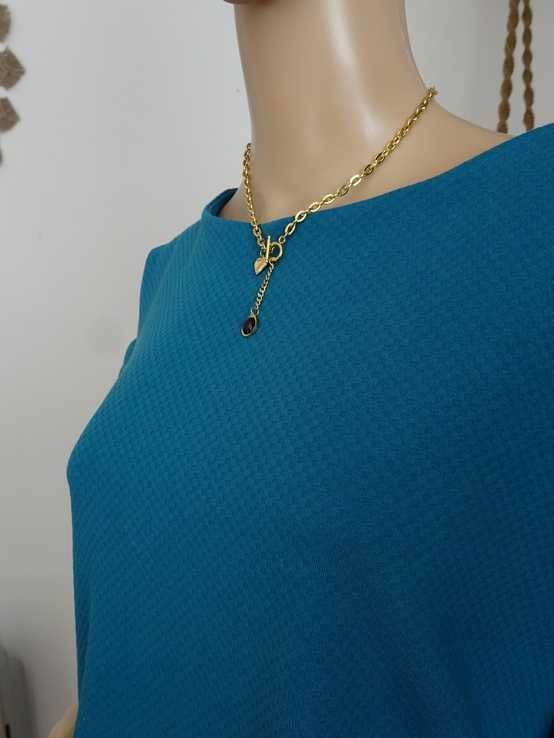 Elegancka klasyczna turkusowa morska bluzka Christian Berg 28% wiskoza