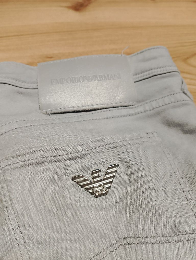 Szare Damskie Spodnie Jeansowe Dżinsowe Emporio Armani