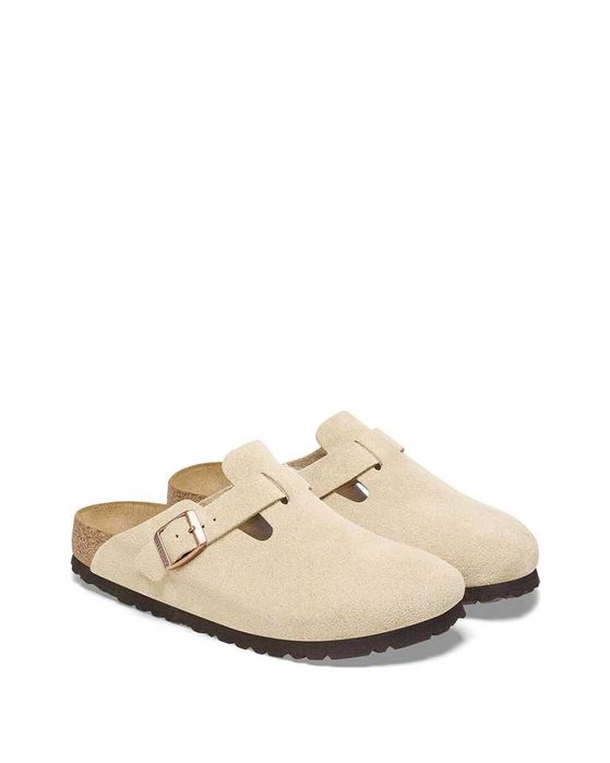 Сабо Birkenstock Boston Soft Footbed Suede Leather Latte Cream