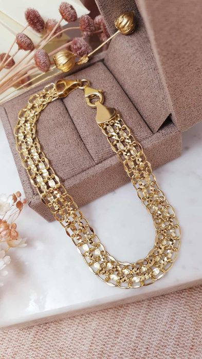 PROMOCJA !!! Piękna złota bransoletka