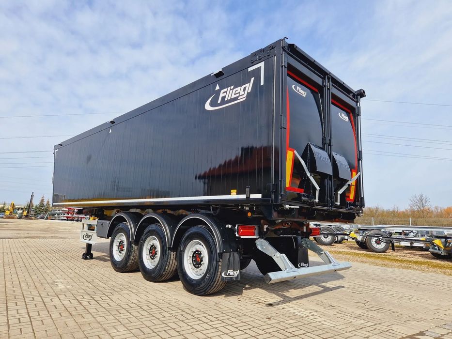 Fliegl 50m³ Alu  naczepa wywrotka, waga 5 850kg, 2 x szyber zbozowy