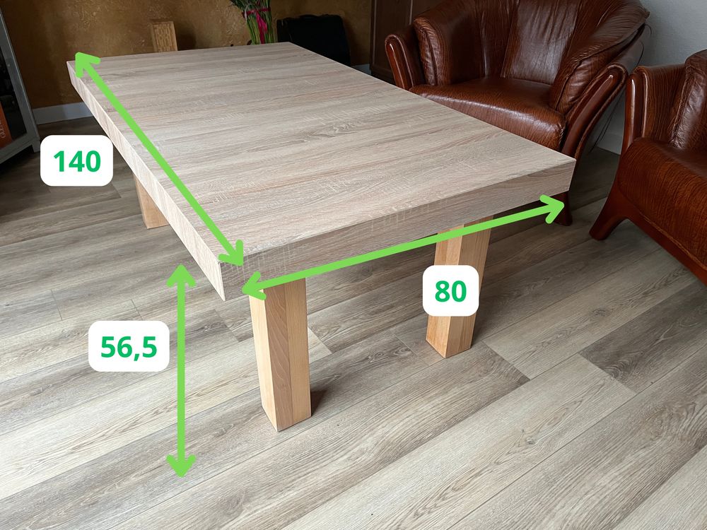 Solidny rozkladany stół z płyty MDF (140 lub 180 cm długość)