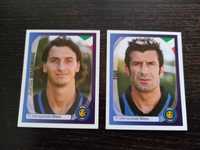 Cromos futebol de Luis Figo+Zlatan Ibrahimovic(Inter)da Panini