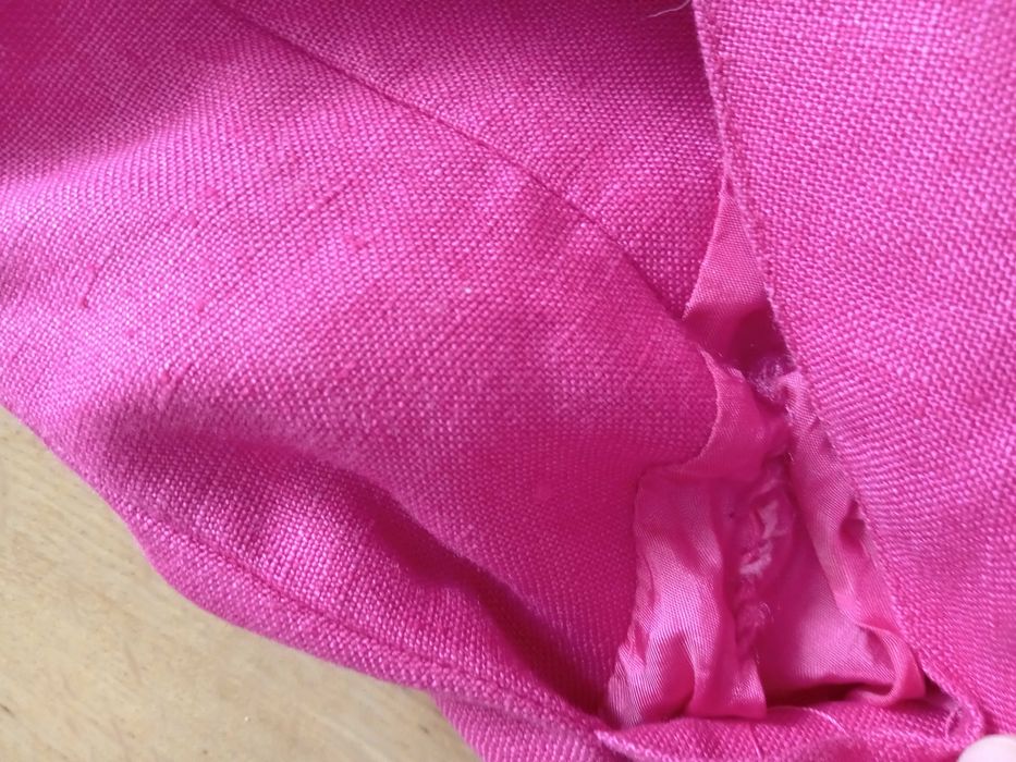 Marella kostium żakiet spódnica marynarka 38 36 vintage róż 100% len