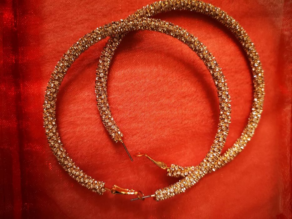 Nowe kolczyki duże koła z cyrkoniami j. Swarovski