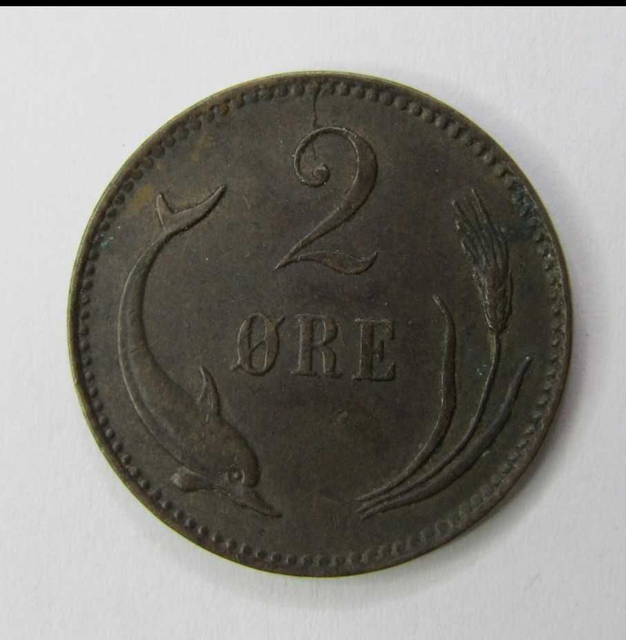 Rare 1887 Denmark 2 Ore Coin PRICE REDUCED