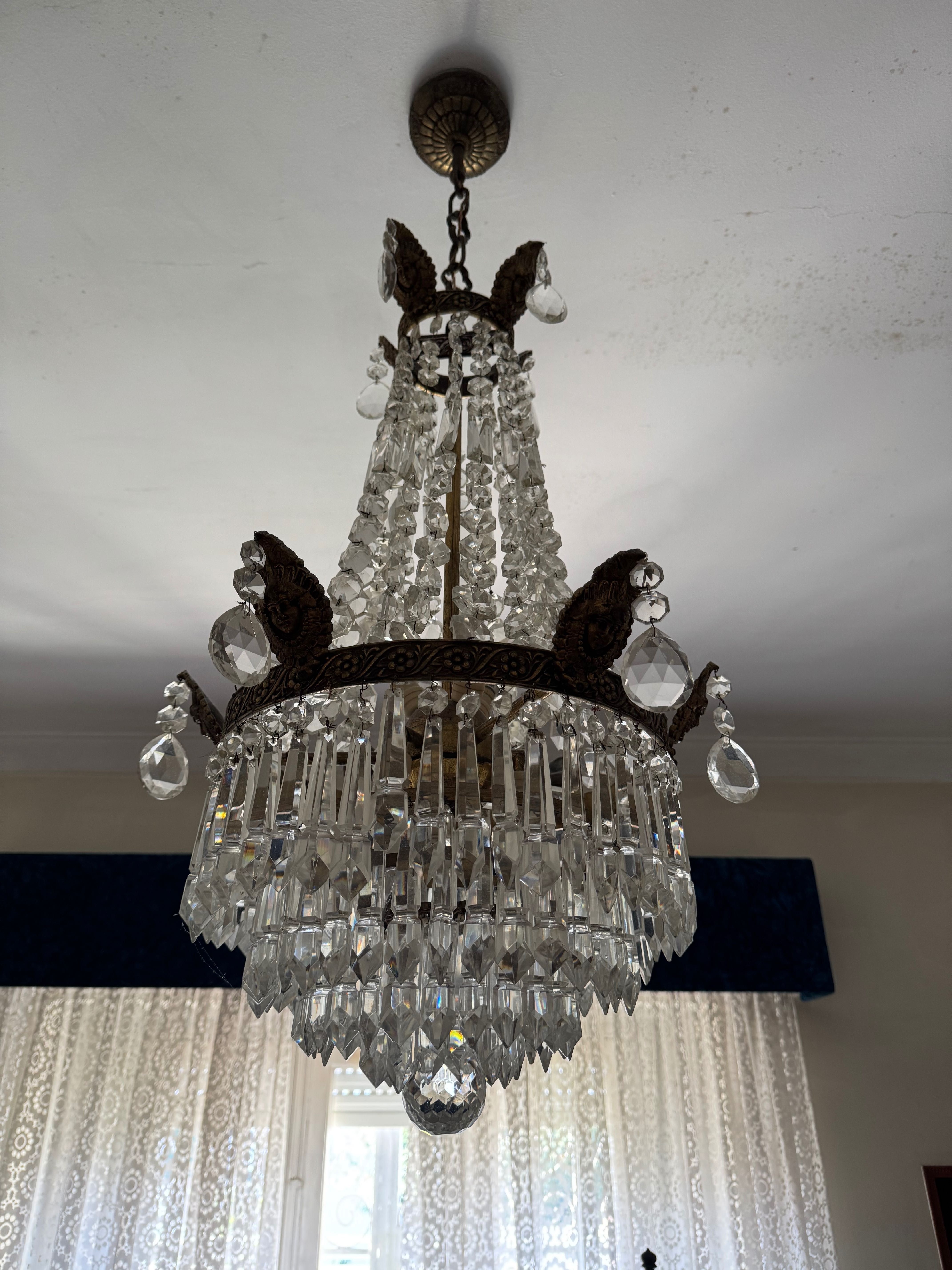 Candeeiro em cristal vintage