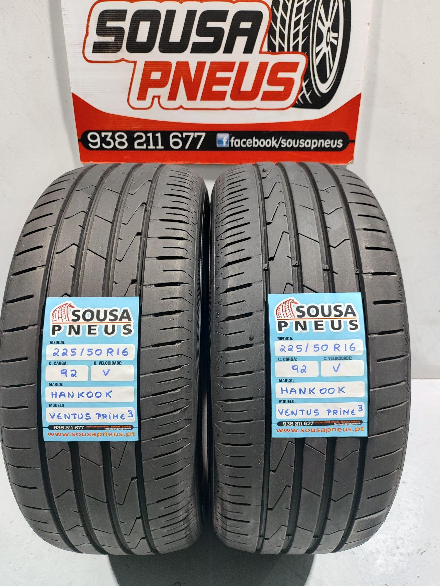 2 pneus semi novos 225-50R16 Hankook - Oferta dos Portes