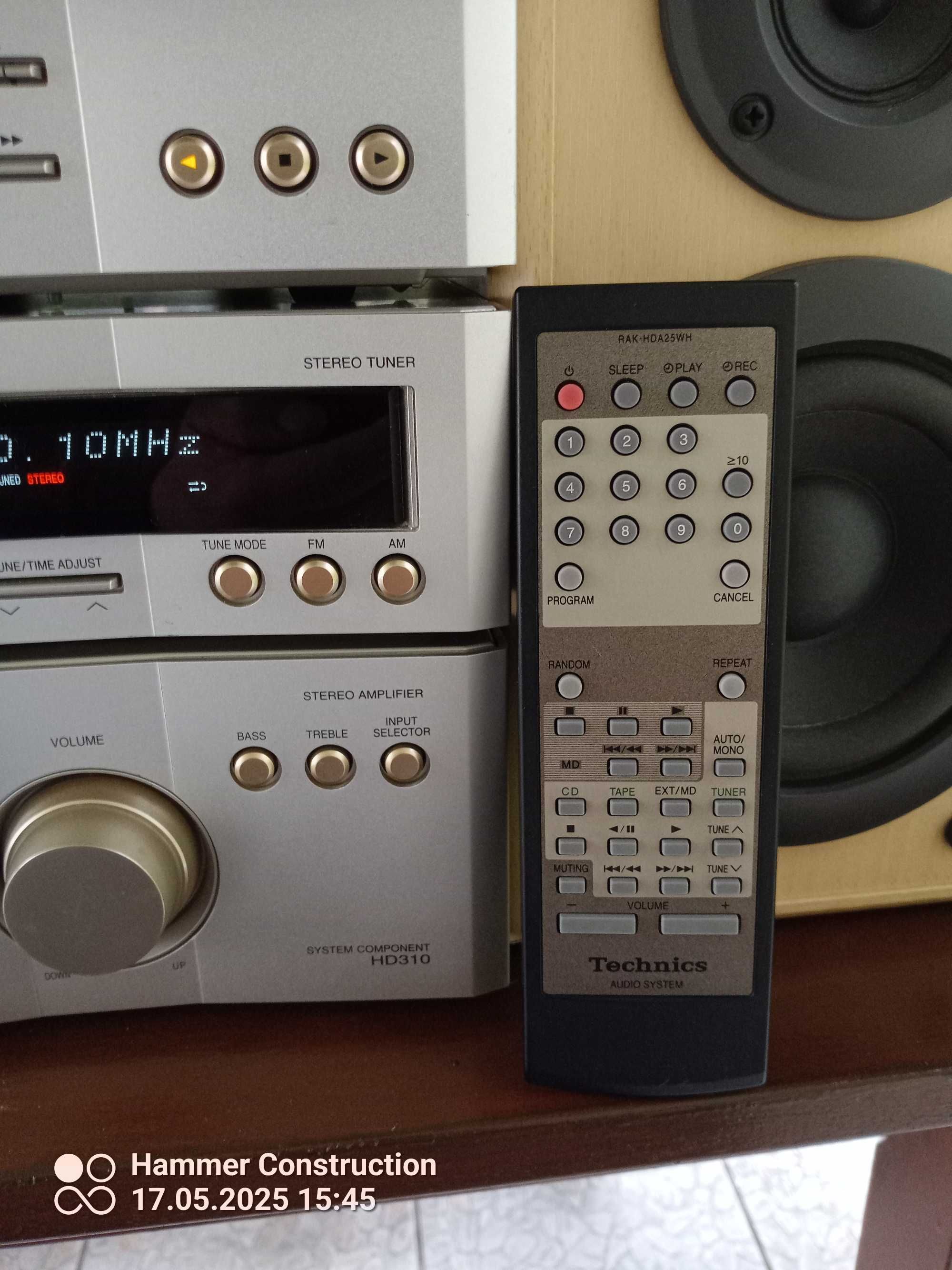 Mega Unikat Wieża Technics HD 310 Pasmo Widma kolumny + oryg. pilot