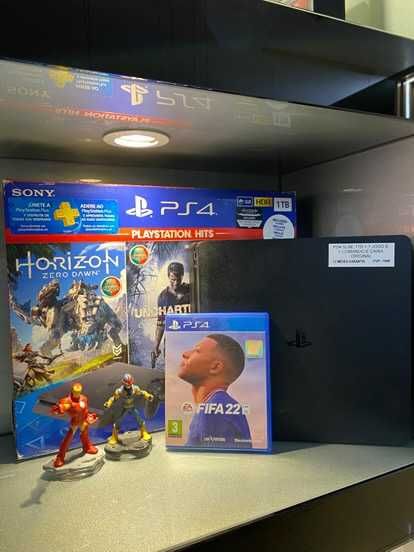 PS4 SLIM 1TB + 1 Jogo + 1 Comando + Caixa Original
