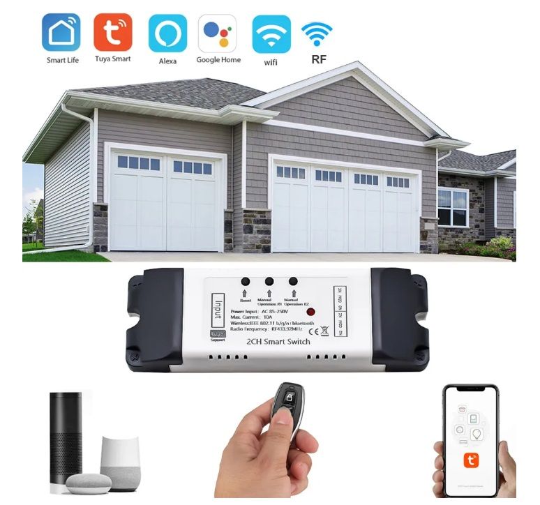 Moduł przekaźnika 2CH  AC 7-32V WIFI RF Tuya