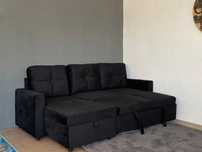 Sofá cama preto chaise longue + envío gratis