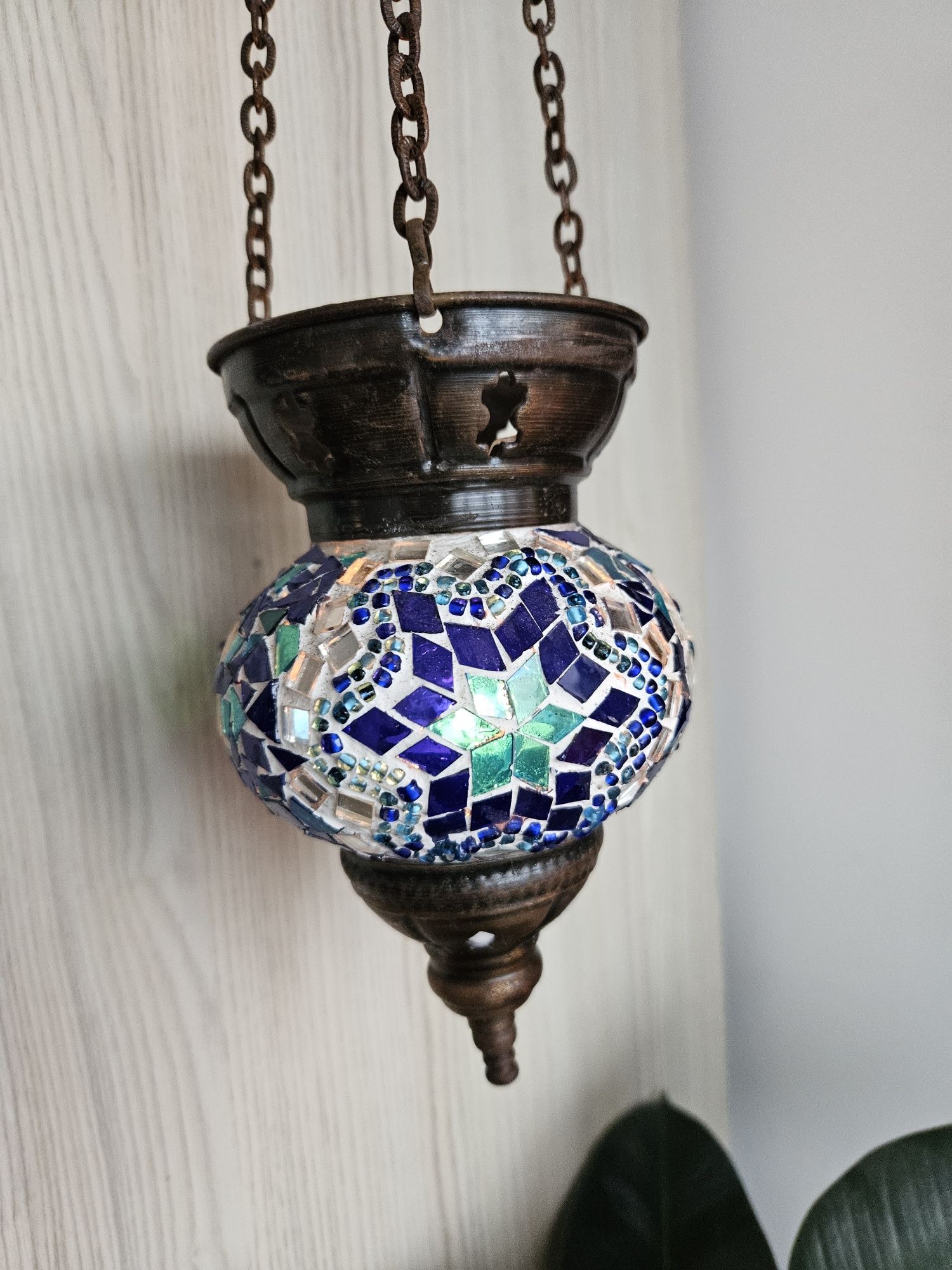 Świecznik mozaikowy wiszący turecki