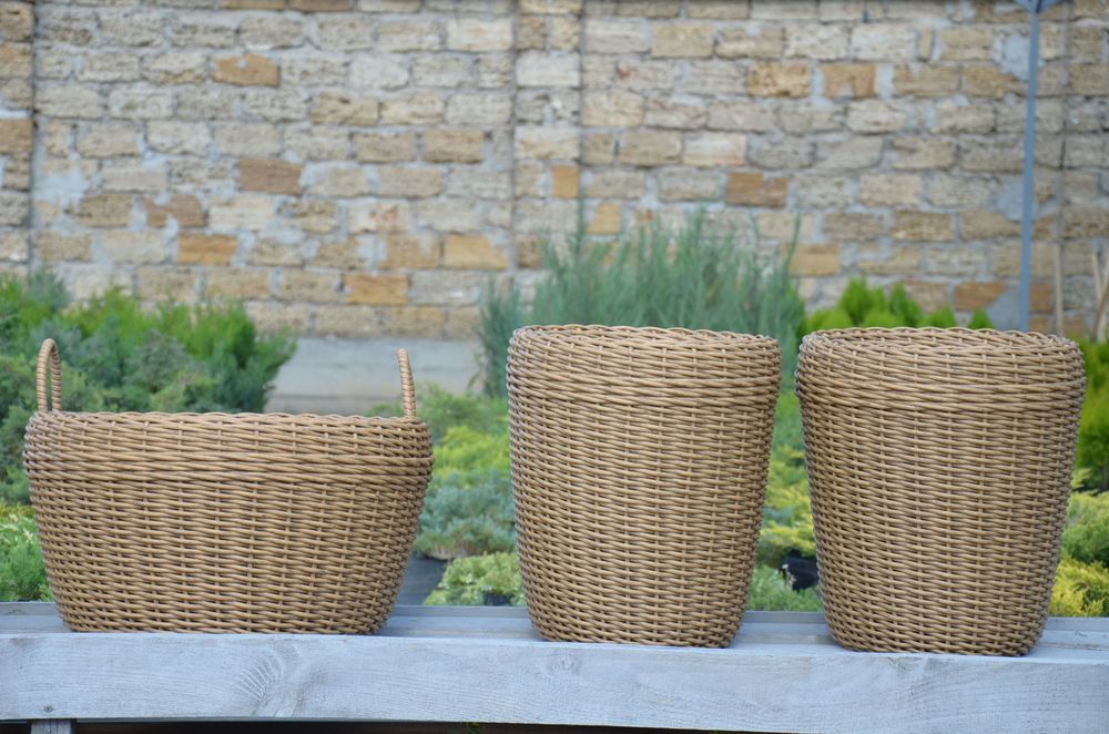 Корзина для дров, плетеная дровница, кошик з ротанга, Кашпо, дровниця