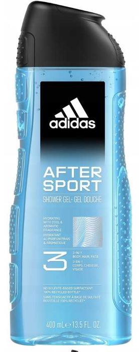 Adidas After Sport żel pod prysznic 3 w 1 dla mężczyzn, 400ml