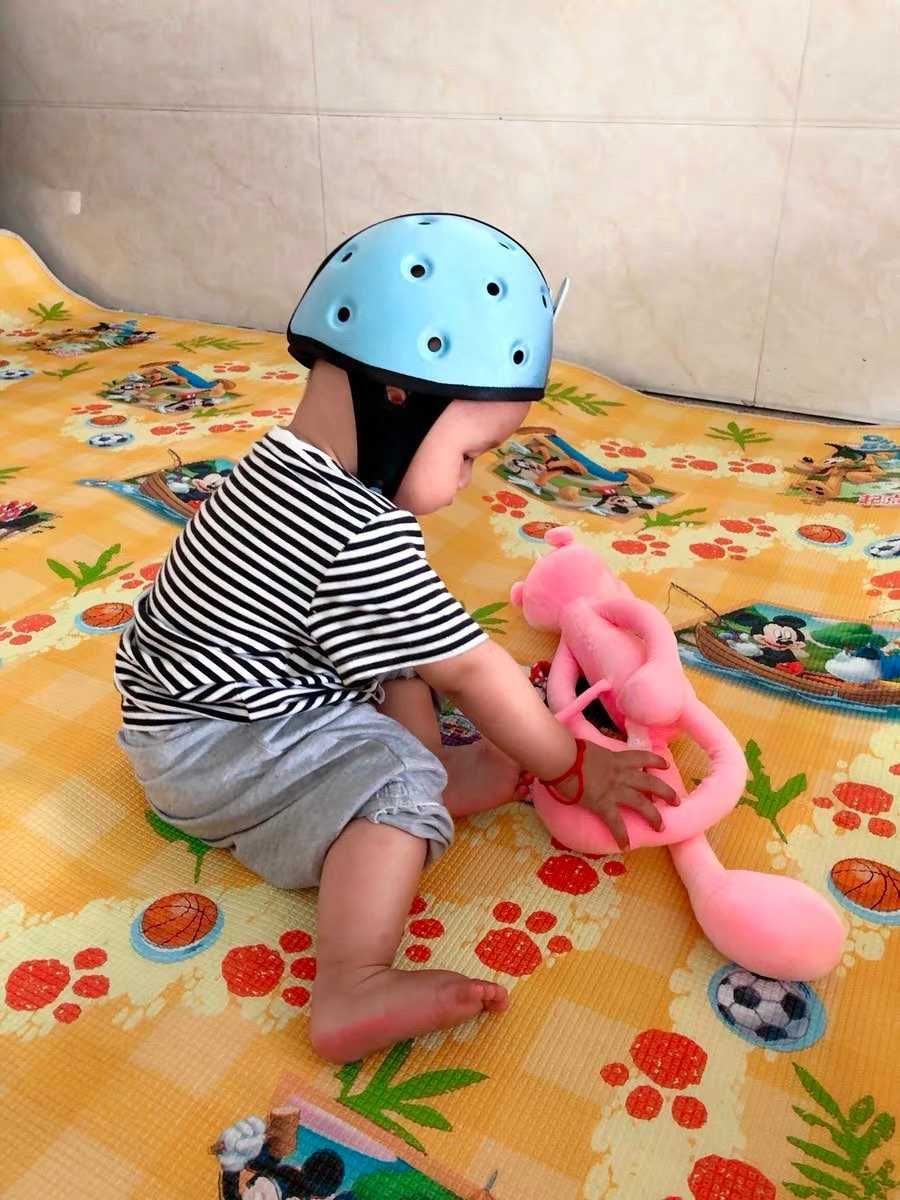Kask do NAUKI CHODZENIA raczkowania i zabawy w domu NOWY niebieski