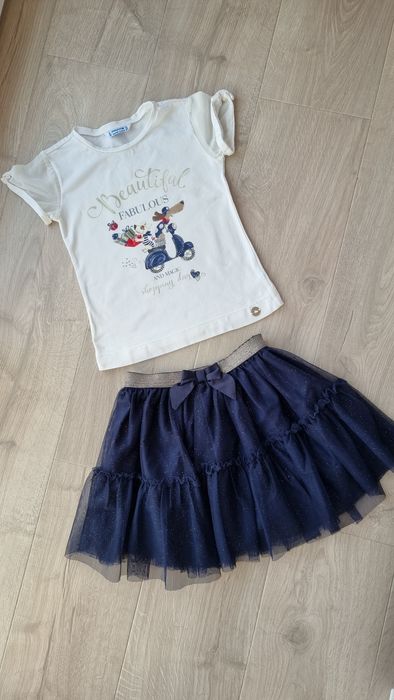 Zestaw mayoral bluzeczka 116 cm spódniczka h&m 116 cm
