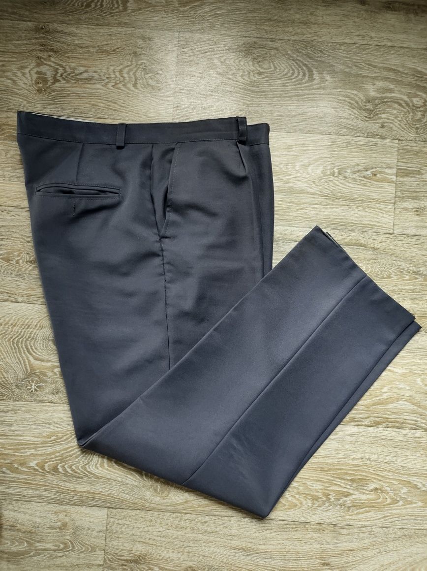 Spodnie męskie garniturowe 5xl grafit pas 106cm