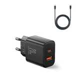 Ładowarka Eu Joyroom Jr-tcf05/20w Usb-a Usb-c + kabel Usb-c - czarna