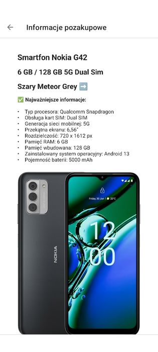 Telefon Nokia G42 5G