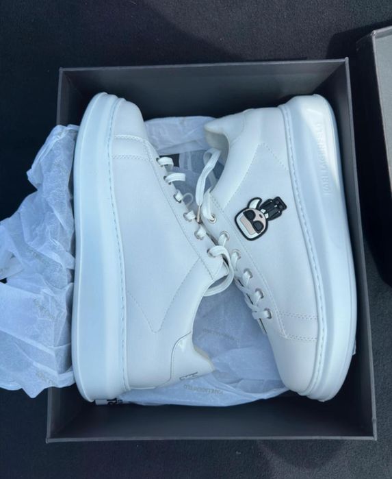 cale biale KARL LAGERFELD buty damskie sneakersy lagerfeld trampki