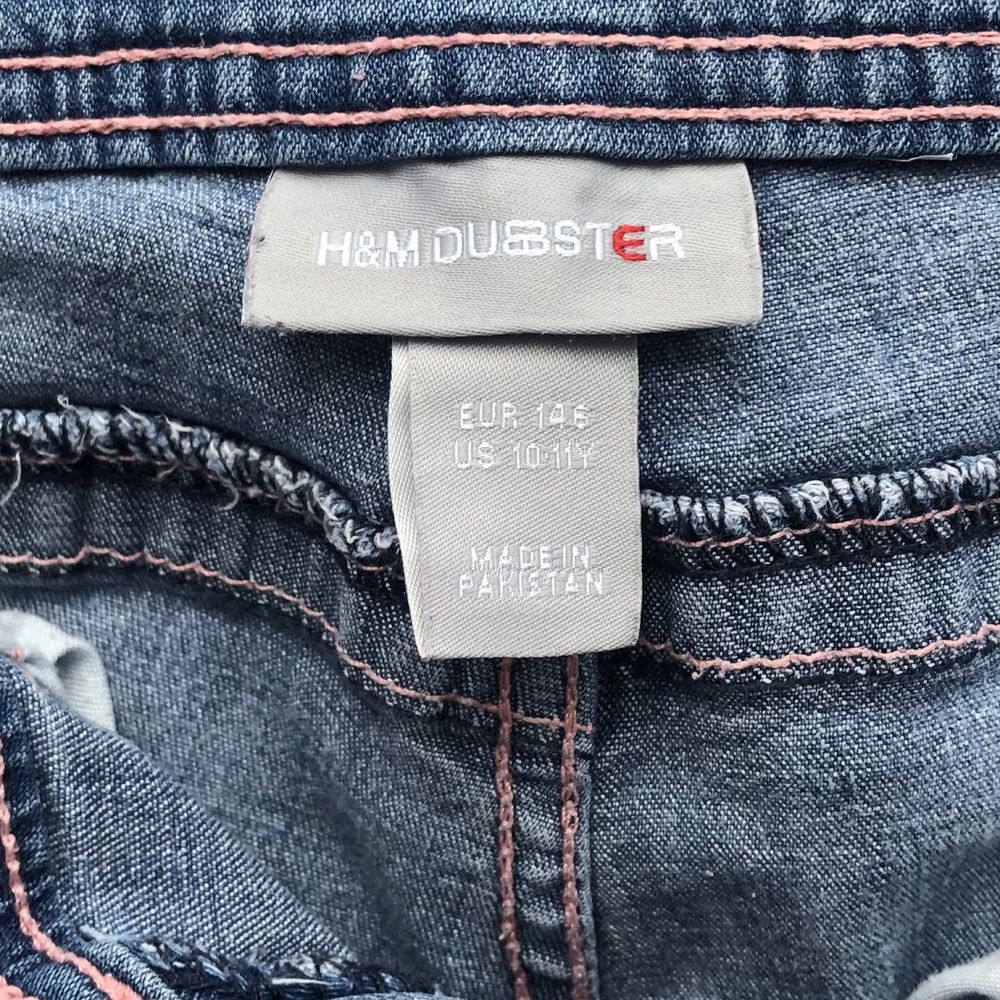 Rybaczki dziewczęce jeans marki H&M Dubster, rozm. 146 (10-11 lat)