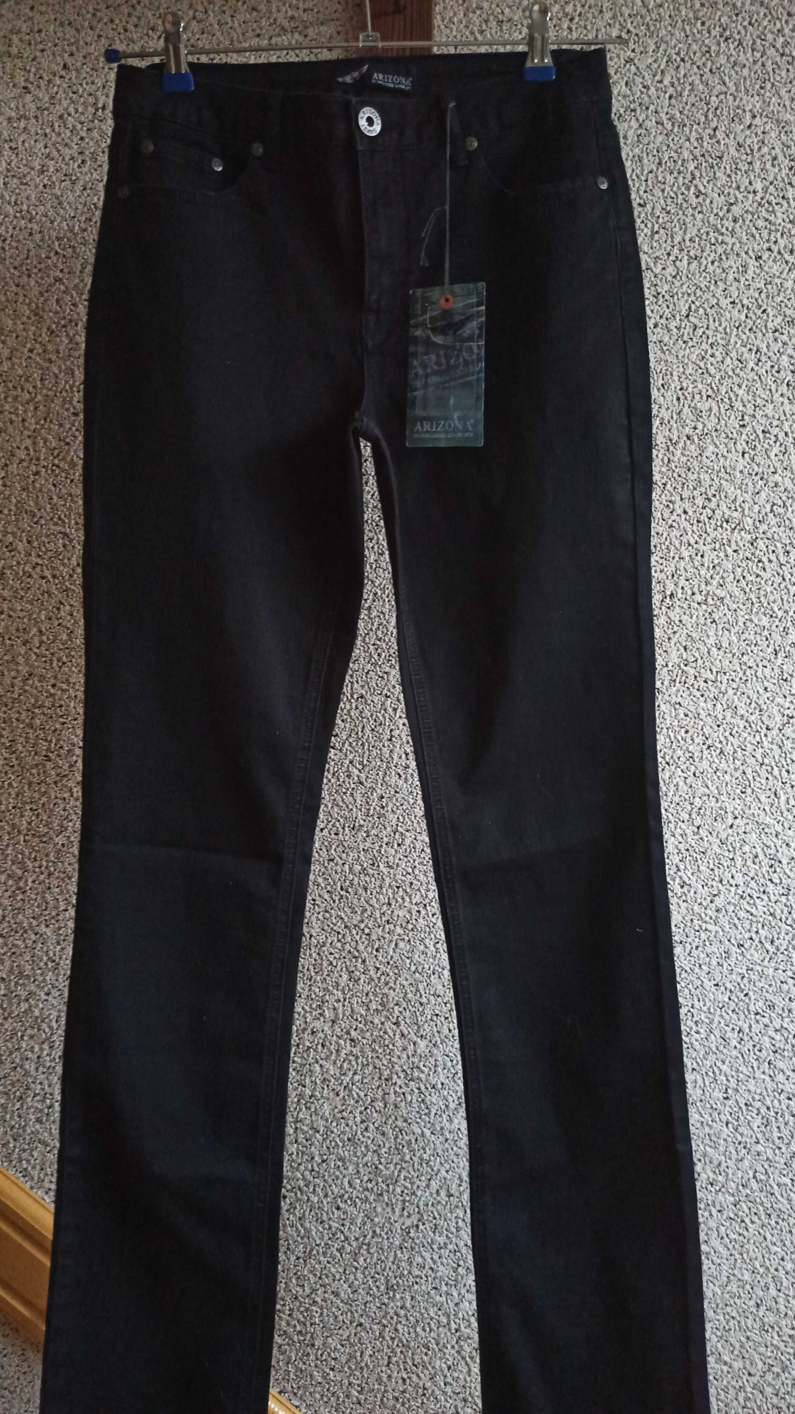 Nowe czarne klasyczne jeansy Arizona 40 dla wysokiej