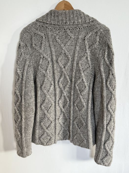 Kardigan Simple sweter wełna alpaki wełniany 42 alpaka szary