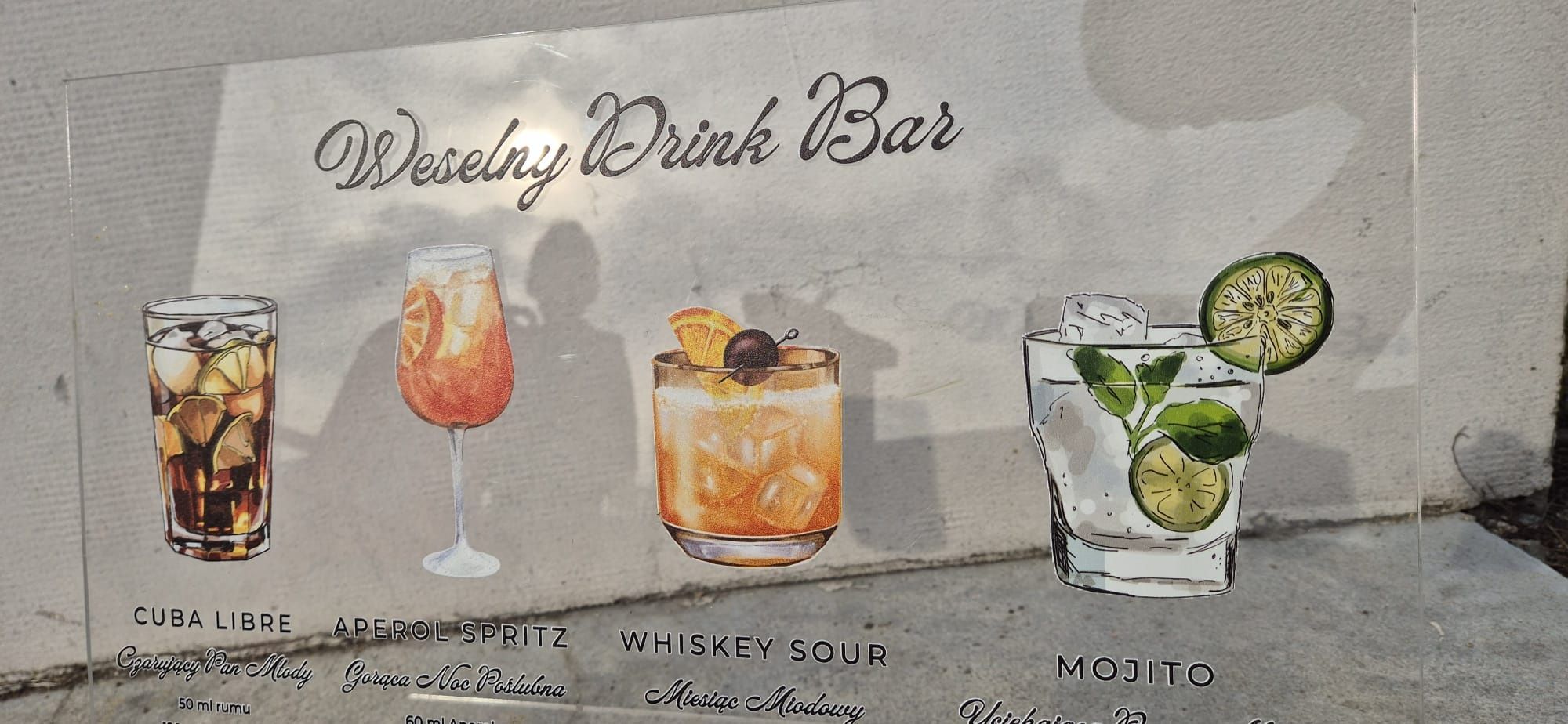 Drink bar tablica szyld wesele, weselny