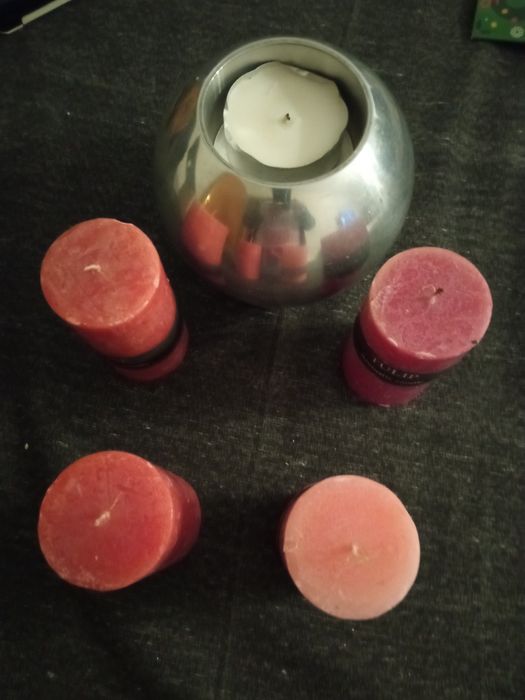 Velas Decorativas Perfumadas e Castiçal em Estanho