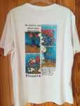 T-shirt biały męski koszulka nadruk kwiaty 42 XL