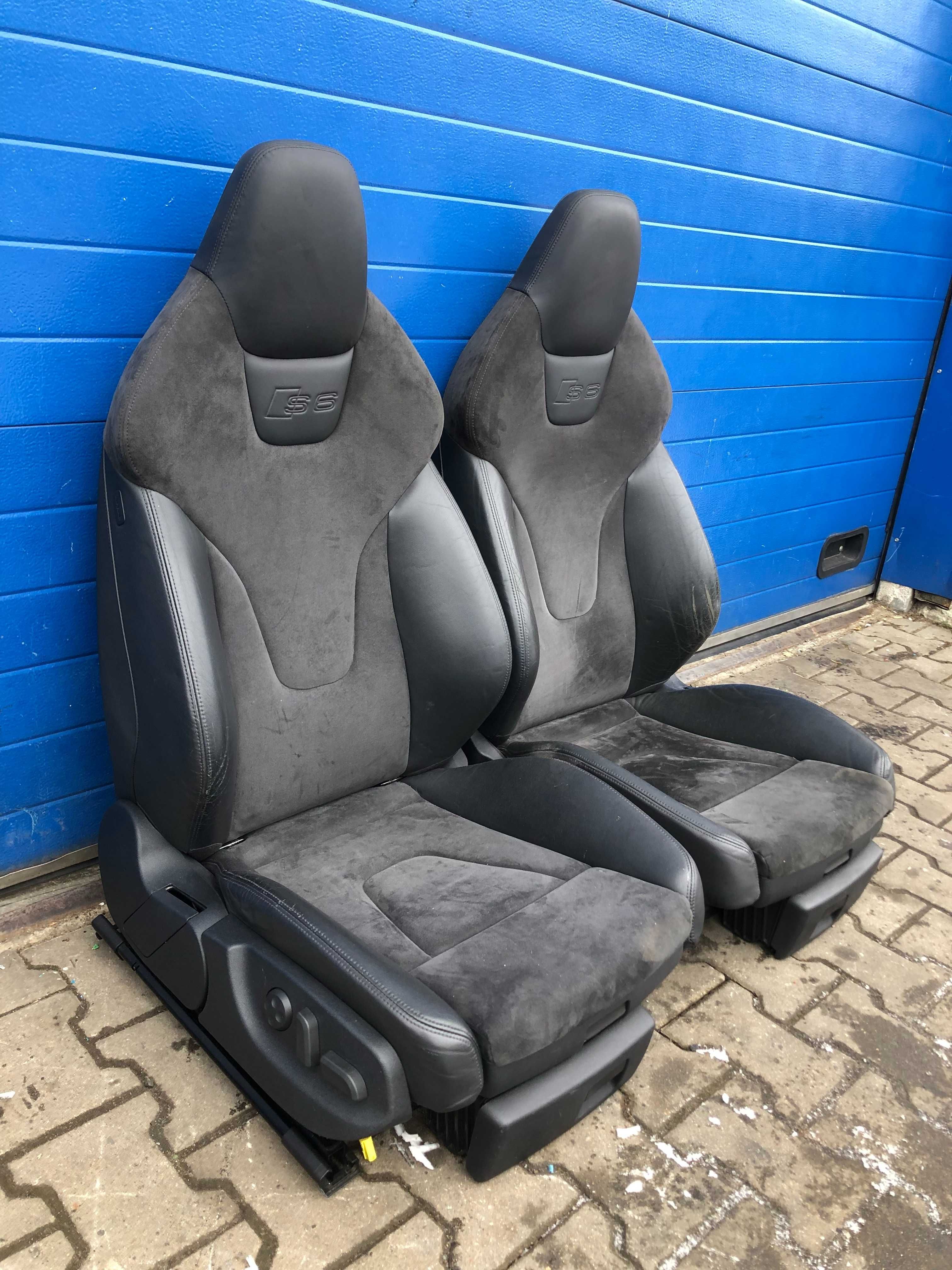 Fotele Wnetrze Skora RECARO AUDI A6 S6 C6 PAMIEC Alcantara