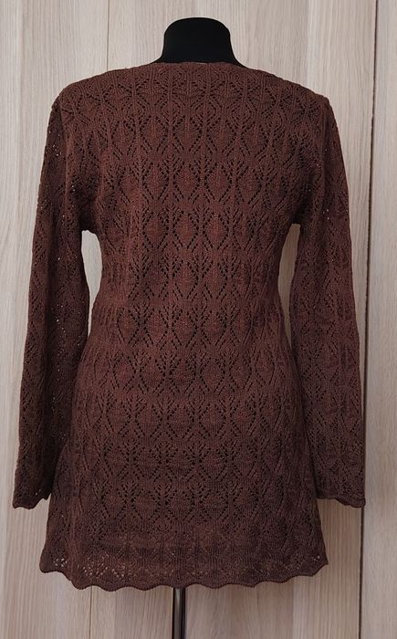 Watcher ażurowy brązowy sweter damski M