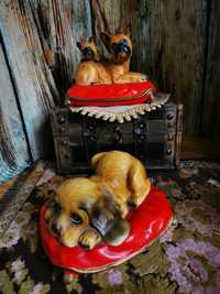 Figurka z psami vintage, UNIKAT pies, psy ,ceramika