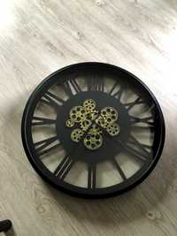 Duży czarny zegar szkło śr.55cm