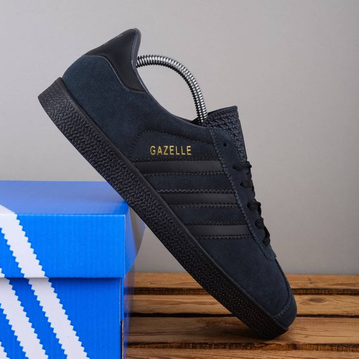 Adidas Gazelle original колір графіт натуральна замша (кросівки, кеди)