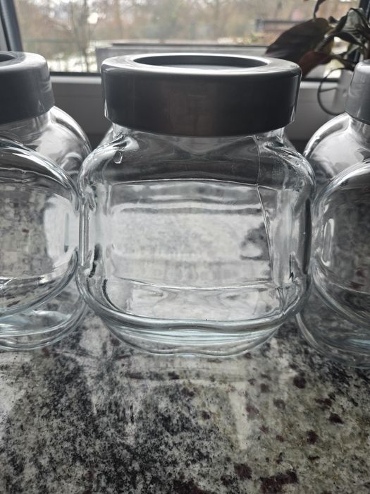 4 duże szklane pojemniki Ikea