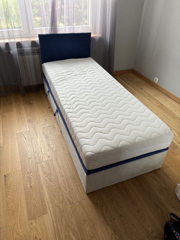 Łóżko 80x200 z materacem piankowo-kokosowym + pojemnik na pościel