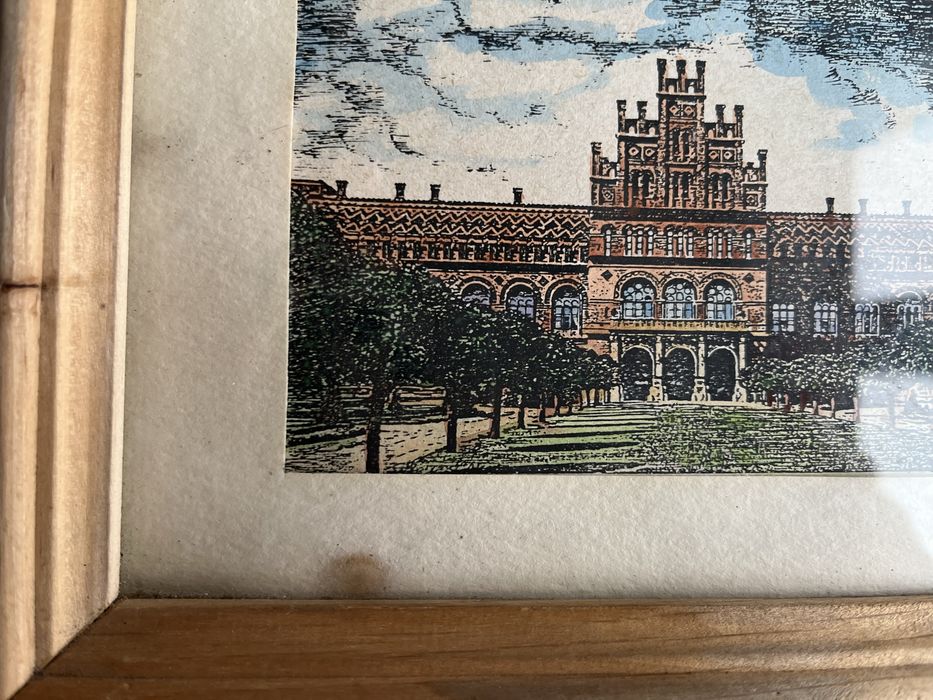 Гравюра картина винтаж Чернівецький університет