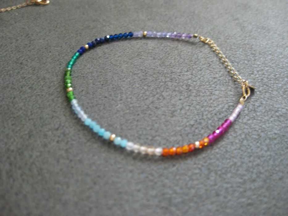 Pulseira Arco Iris com Pedras Naturais NOVA