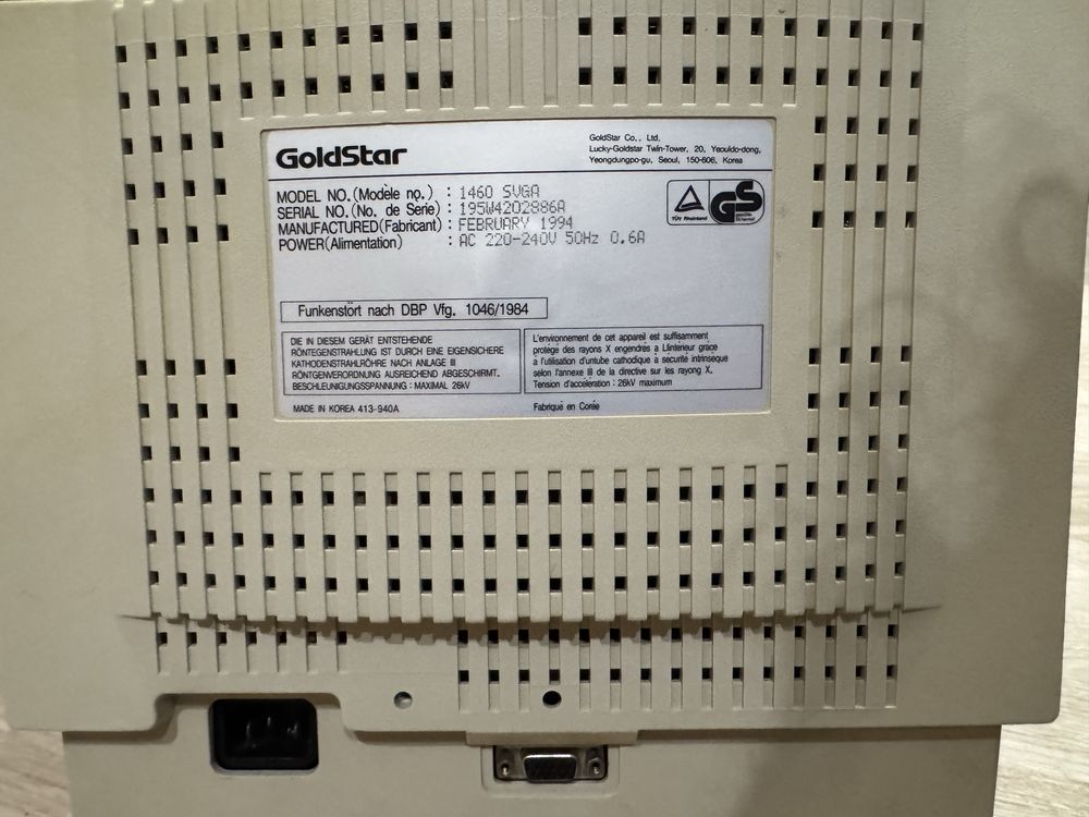 Monitor CRT 13” kineskopowy Goldstar 1460 SVGA retro PC