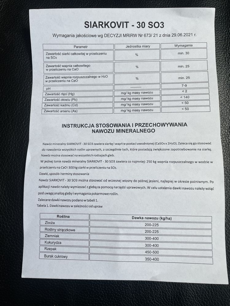 Wapno nawozowe z transportem