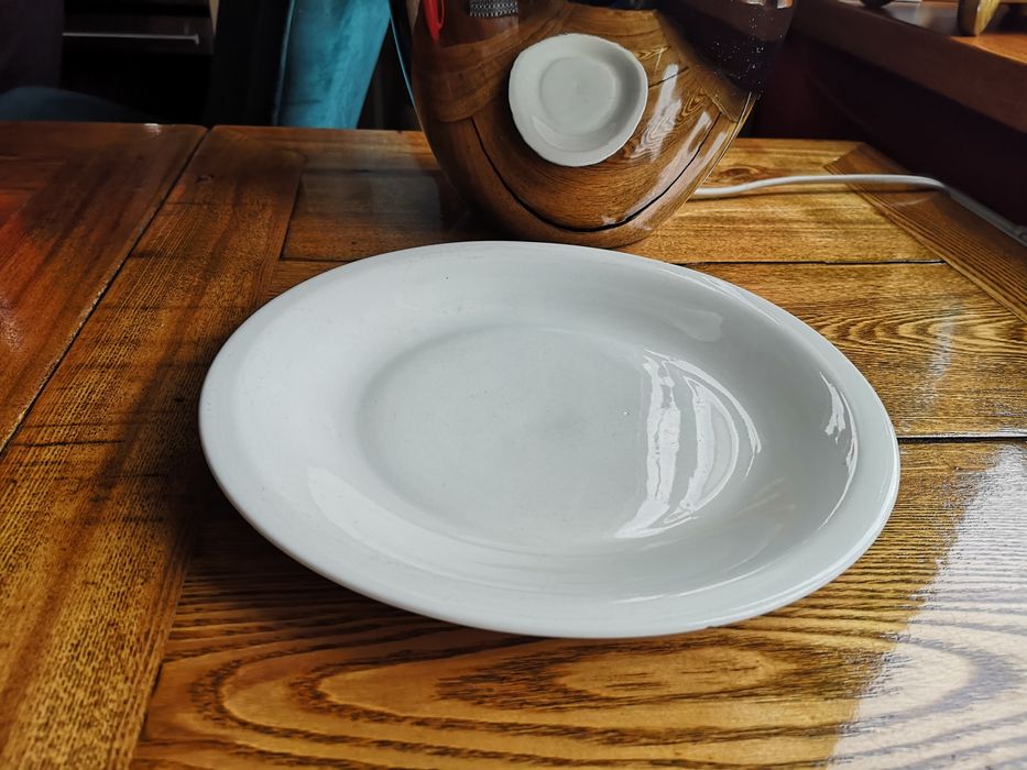 Biały talerz obiadowy - Chodzież
