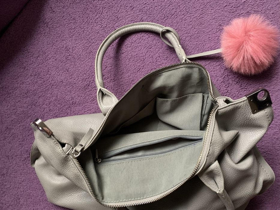 Modna duża szara torebka/torba - okazja!