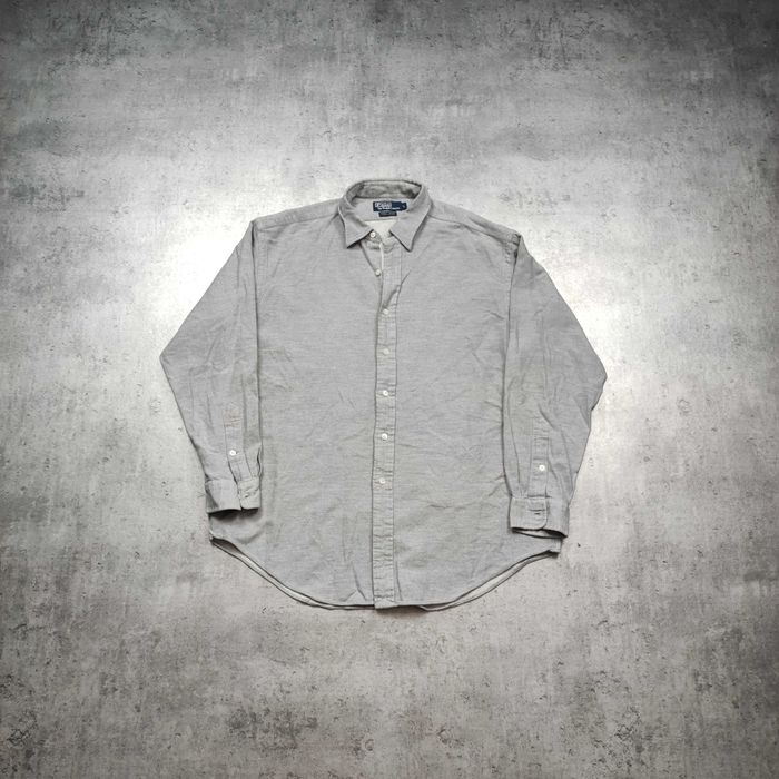 MĘSKA Elegancka PREMIUM Grubsza Szara Koszula Polo Ralph Lauren Lowell