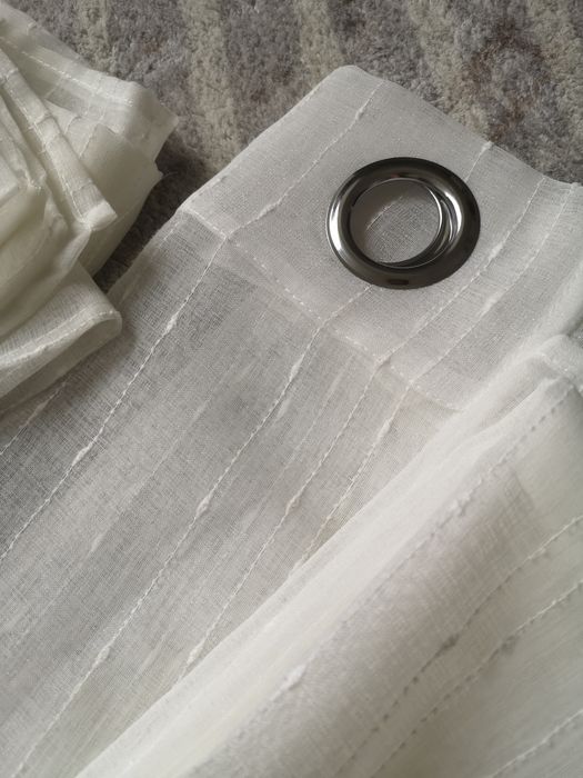 Zestaw 2 firanek na przelotkach ecru nowe