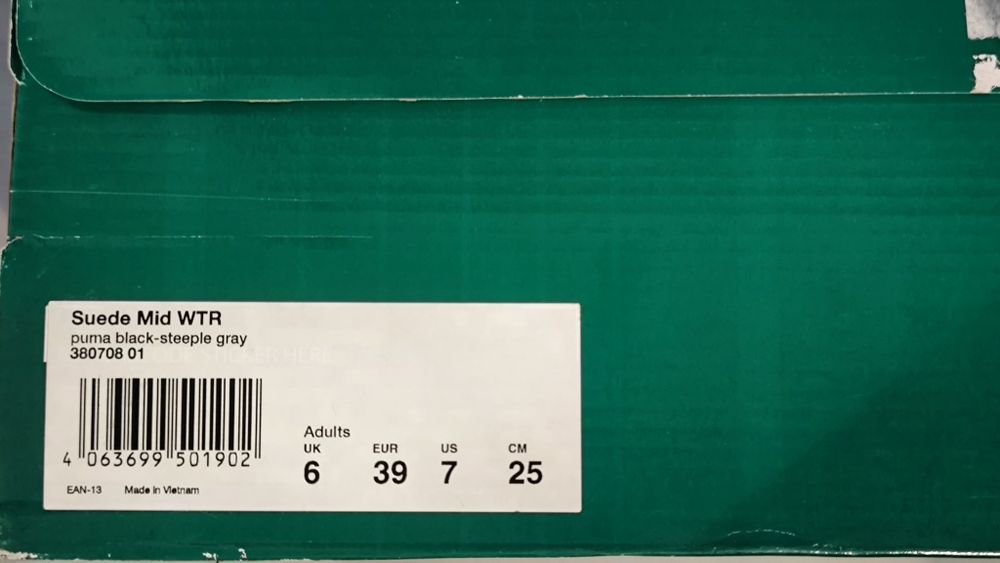 Зимні черевики Puma Suede 39 розмір