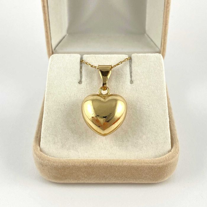 Efektowna ZŁOTA zawieszka SERCE zdobione PRÓBA 585 (14K)